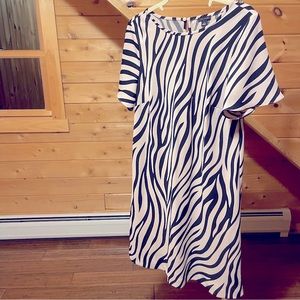 ANN TAYLOR Zebra print flutter sleeve dress Size 14